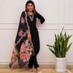 Women Viscose Printed A-Line Kurta And Pant Set With Dupatta