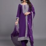 Women Embroidery A-Line Kurta And Pant set with Dupatta