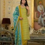 Women Green Embroidery Viscose Rayon Kurta, Pant And Dupatta Set