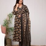 Women Black Kurta And Pant Set With Dupatta