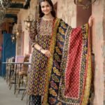 Women Yellow Embroidery Viscose Rayon Kurta, Pant And Dupatta Set