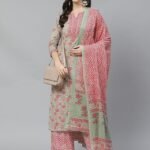 Women Viscose Printed A-Line Kurta And Pant Set With Dupatta